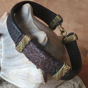 Leather strap bracelet